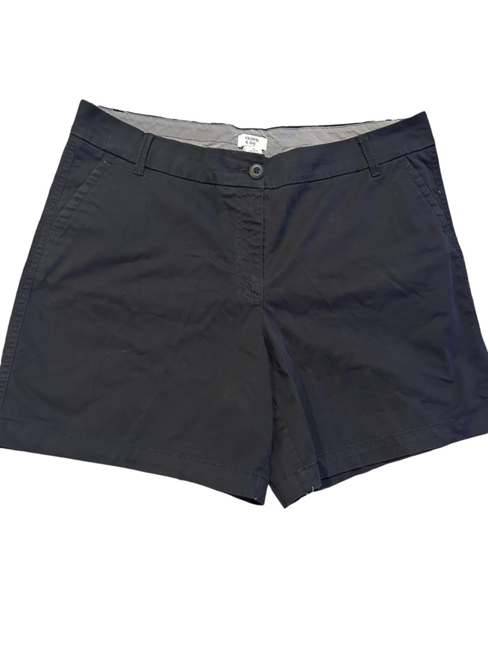 crown & ivy Black Women’s Chino Bermuda Shorts
